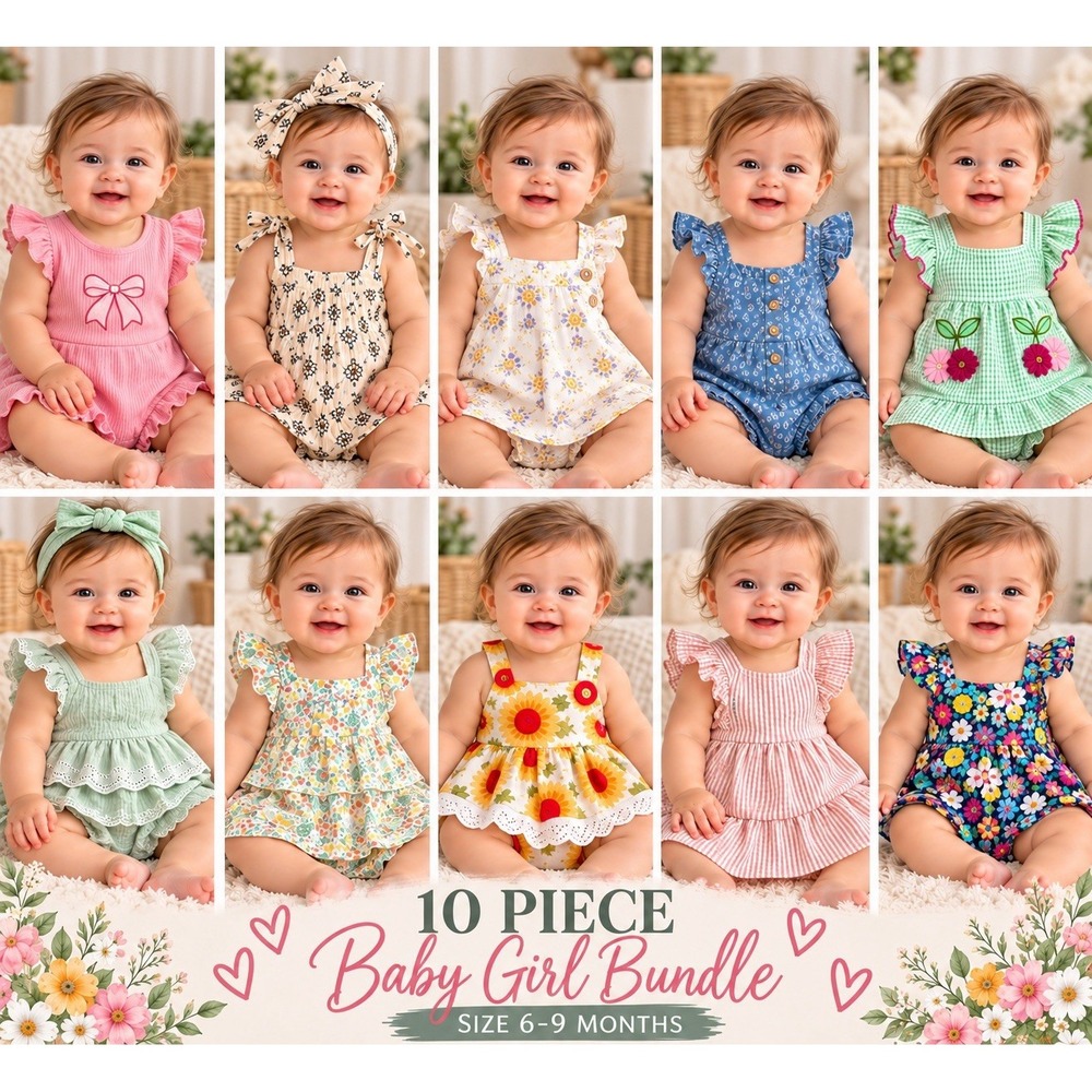 Baby Girl Summer Outfit Bundle Lot 3-12 Months Rachel Zoe Disney Rare Editions